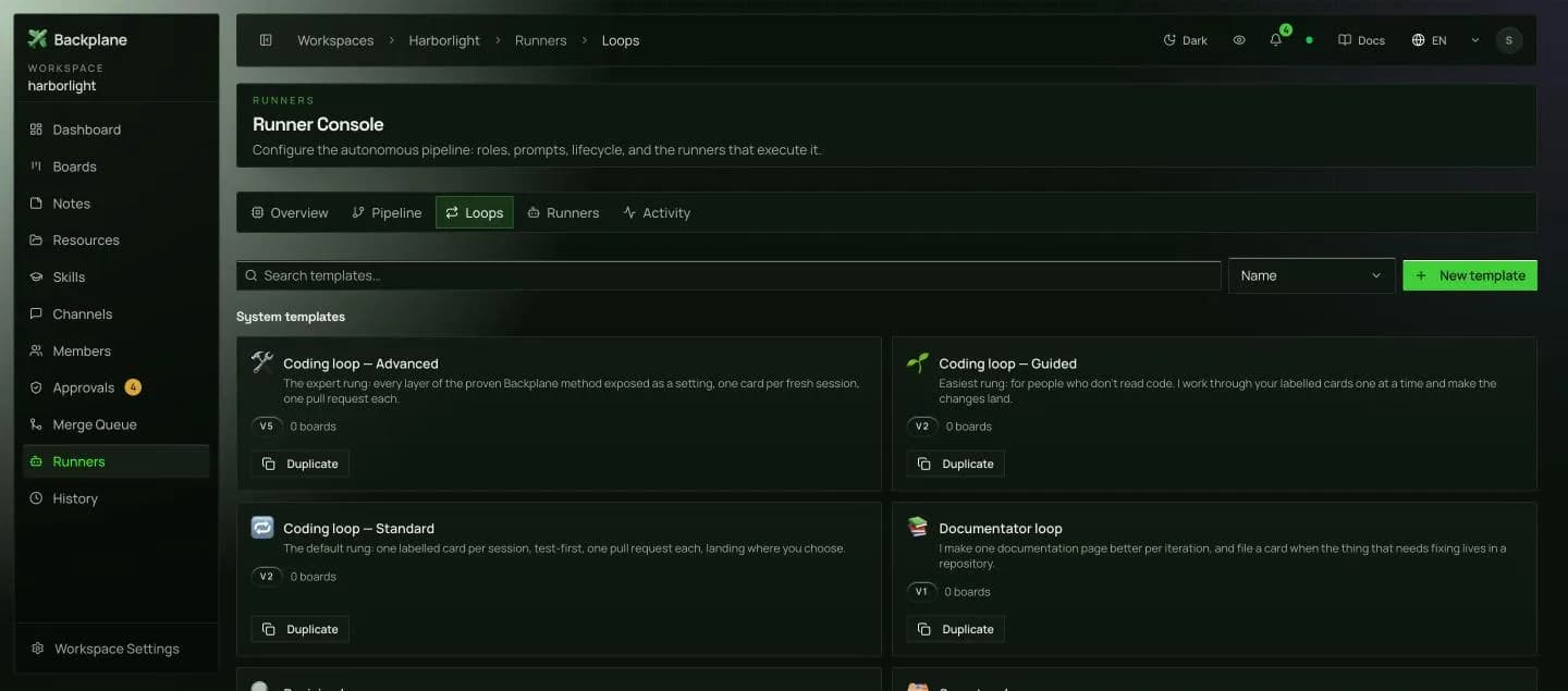 Console ~ loop settings