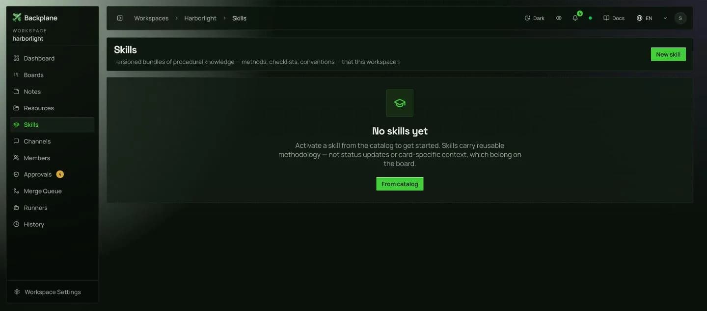 Skills catalog