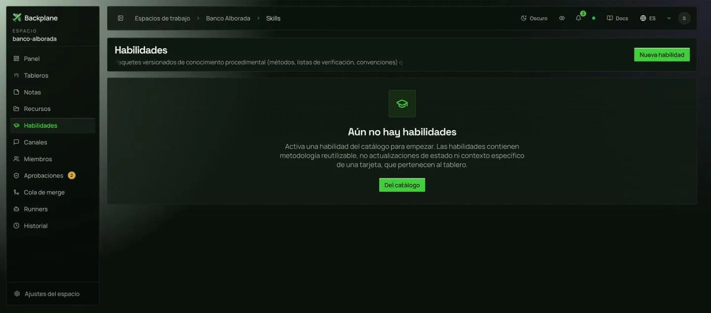 Catálogo de skills