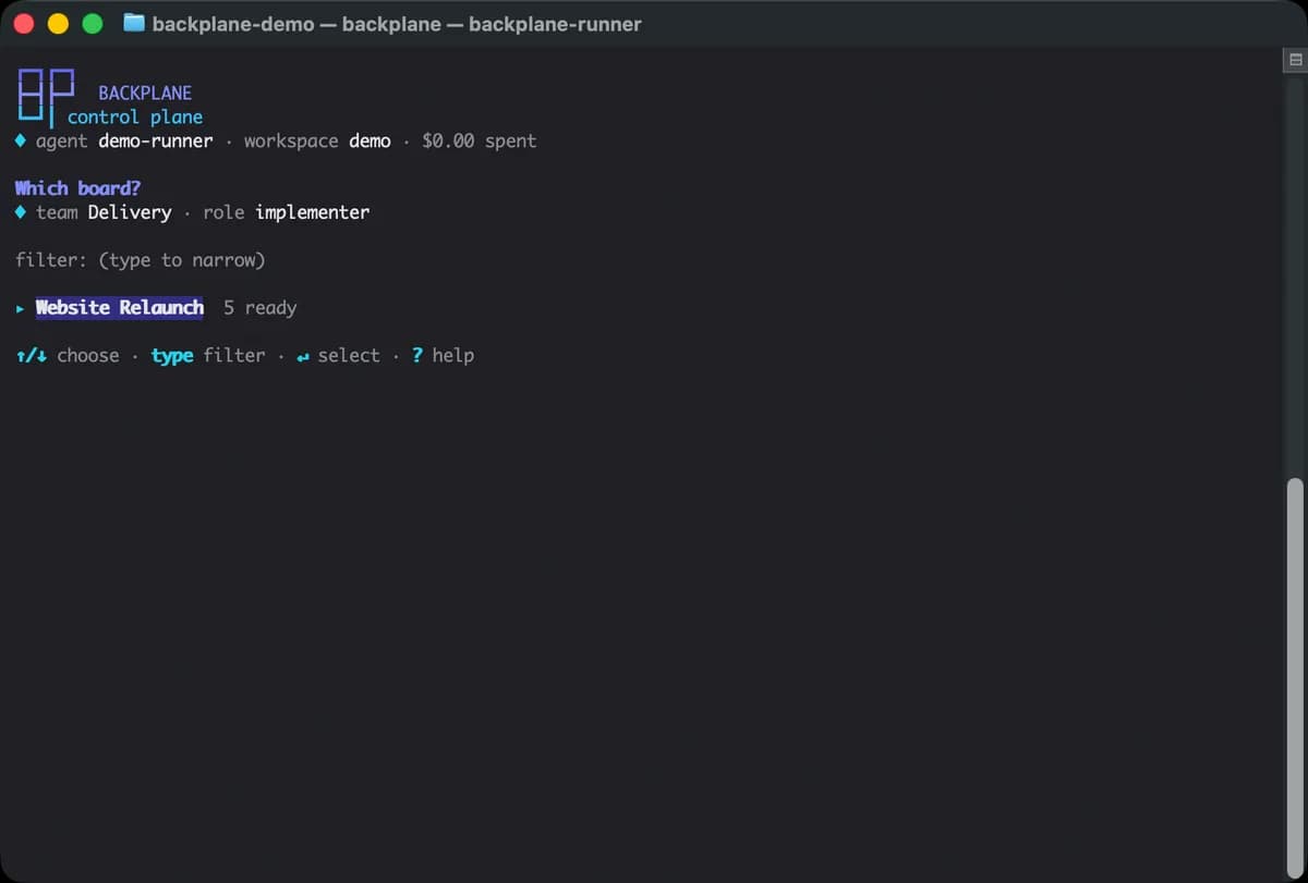Asistente de configuración — tablero